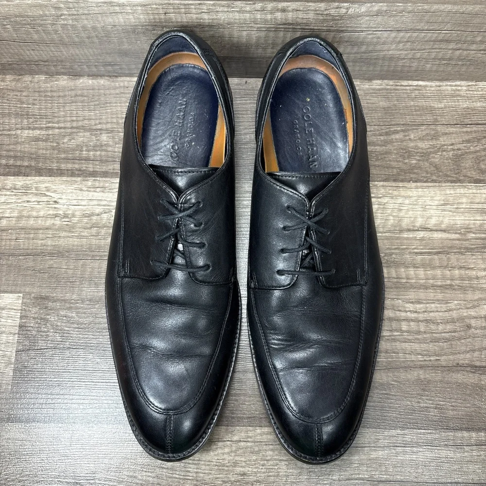 Cole Haan Lenox Hill Split Toe Leather Black Mens US Size 10.5 C11627 Shoes